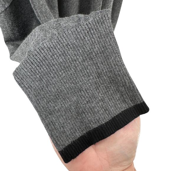 Adrianna Papell Tipped Turtleneck Sweater XL Heather Gray Black Trim Super Soft - Picture 9 of 9